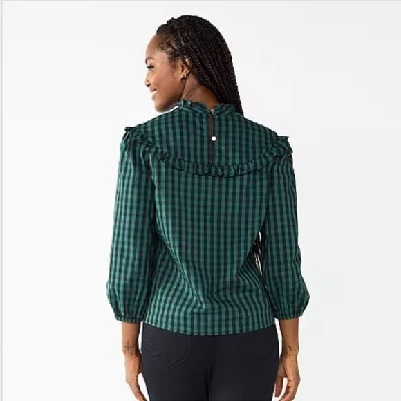 Women's DRAPER JAMES RSVP Ruffle Neck Top - Picture 12 of 14